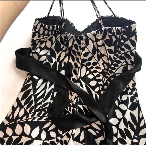 Speechless B&W Silky Salsa Tango Dance Dress with Tulle Layer, Straps, Back Tie - Picture 8 of 10